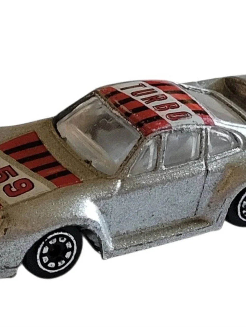 1986 Super Speedway Silver Porsche Turbo 959 No.23743 Die-Cast 1:64 Racecar Toy.